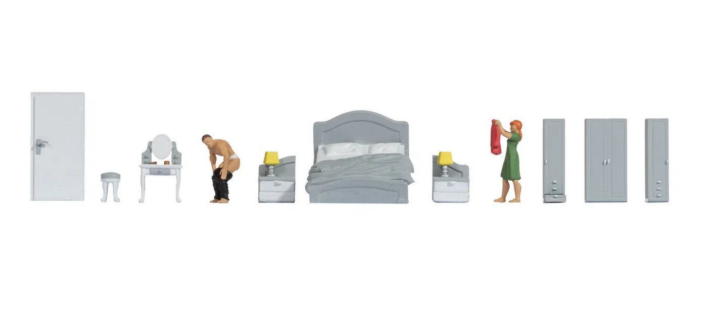 Noch 16287 Figuren-Themenwelt "Schlafzimmer" 1:87 Spur H0 NEU