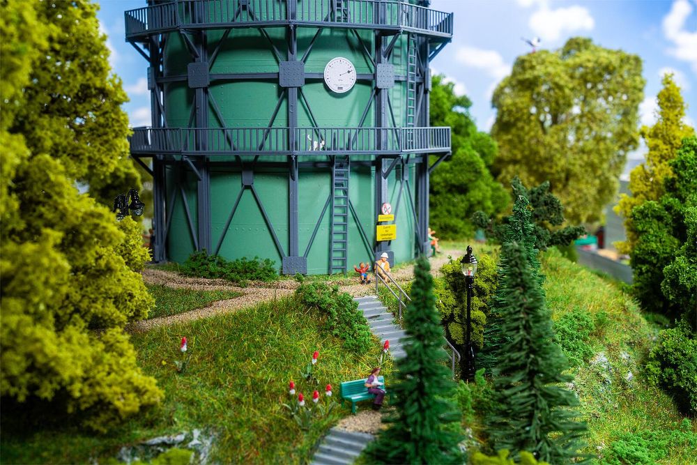 Faller 130157 Gasometer mit Rohrleitungen 1:87 Spur H0 Bausatz