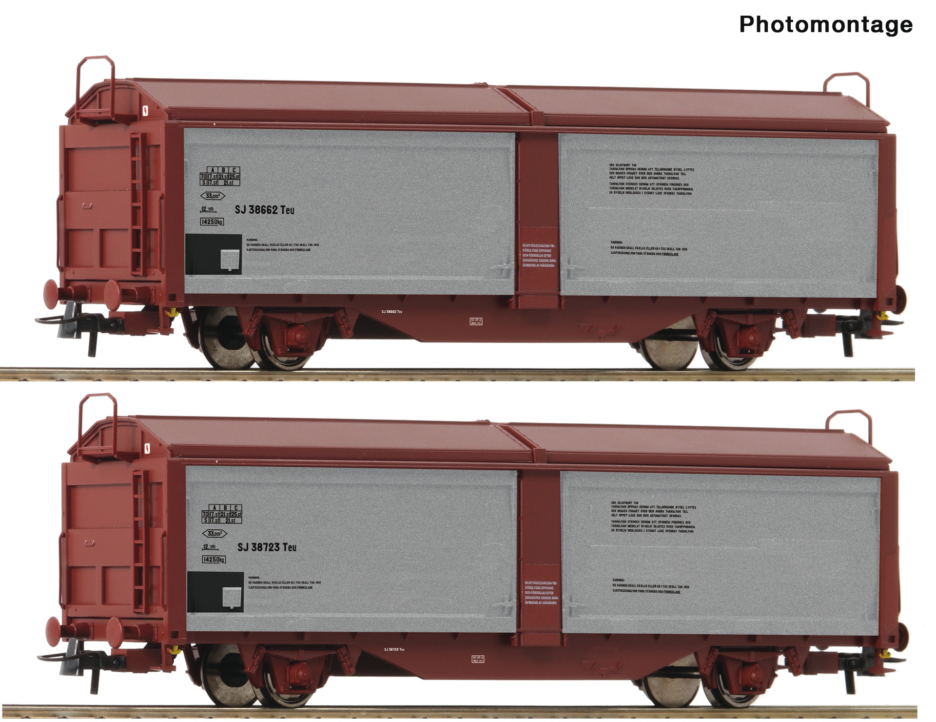 Roco 6600257 2-tlg. Set: Schiebedach-/Schiebewandwagen