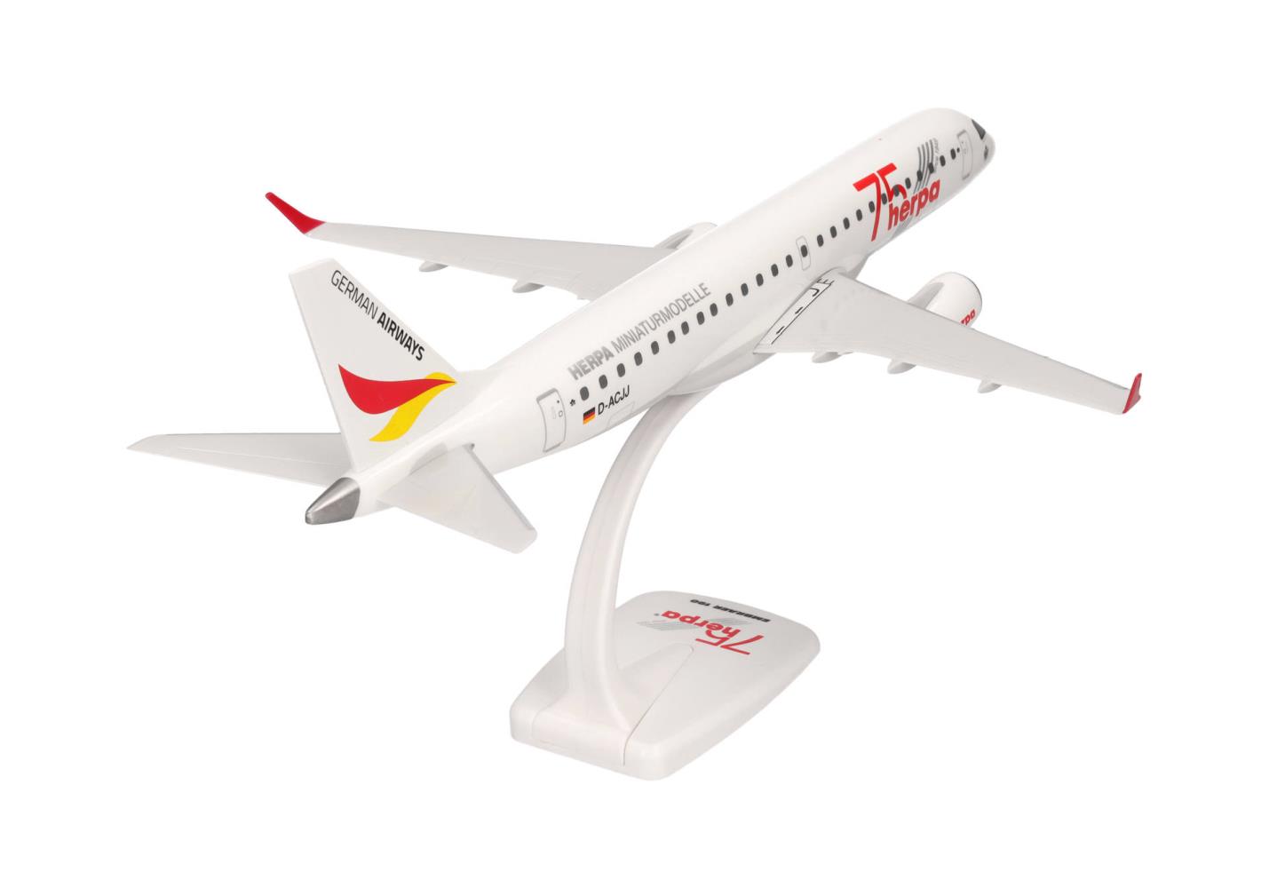 Herpa 614368 German Airways Embraer E190 Herpa 75 Years 1:100
