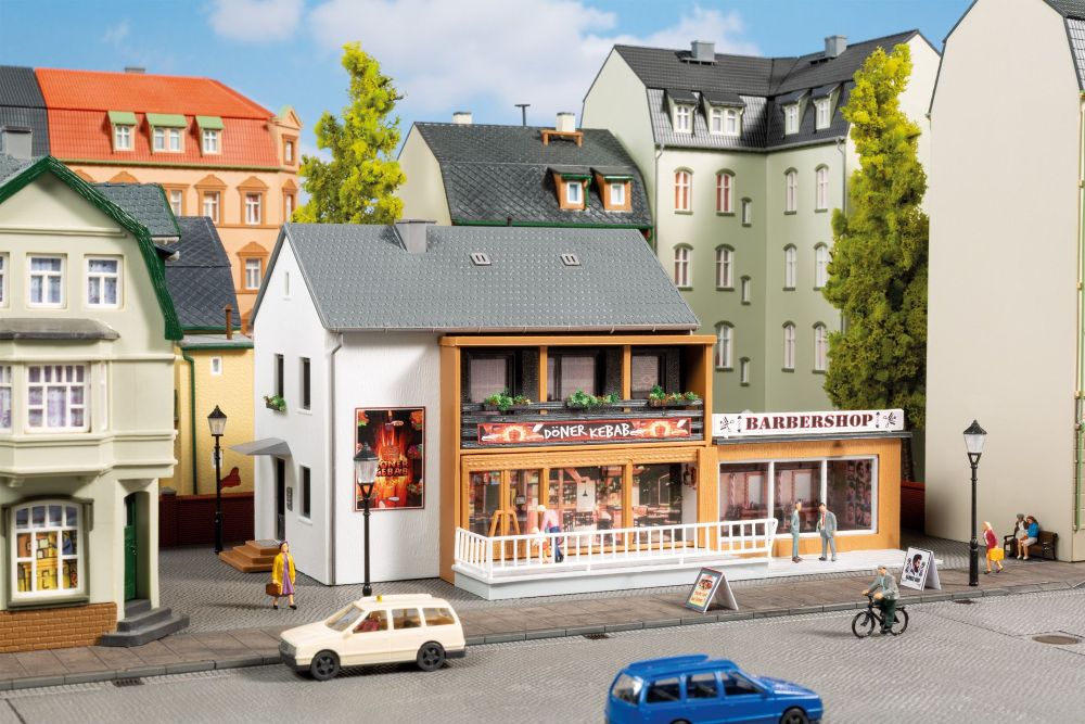 Auhagen 12356 Döner- und Barbershop 1:87/1:120 Spur H0/TT Bausatz
