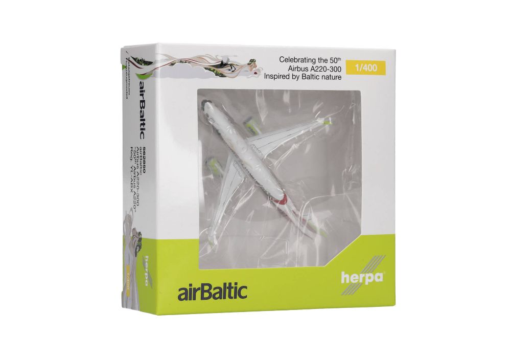 Herpa 562850 airBaltic Airbus A220-300 "50th A220" 1:400 NEU OVP