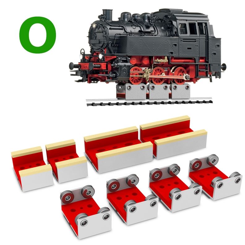 Proses RR-O-04 Set mit 4 Stück Rollböcke + Reinigungsfilze für Spur 0