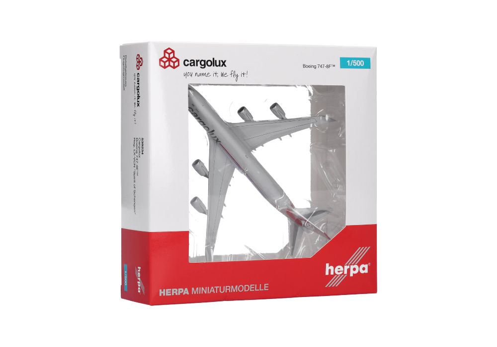 Herpa 539234 Cargolux Boeing 747-8F LX-VCN "Spirit of Schengen" 1:500