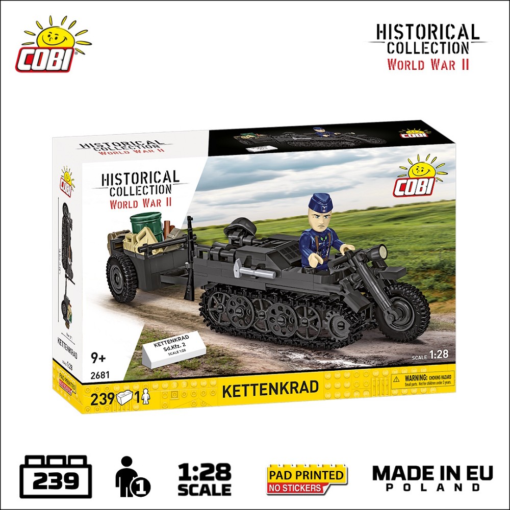 Cobi 2681 KETTENKRAD W/TRAILER 243 PCS HC WWII 1:28