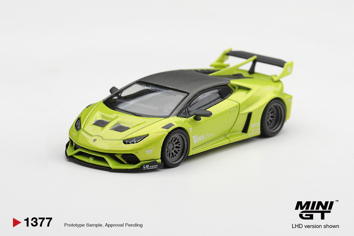 Mini GT 1377 1:64 LAMBORGHINI HURACAN LB-WORKS LIME METALLIC 2023