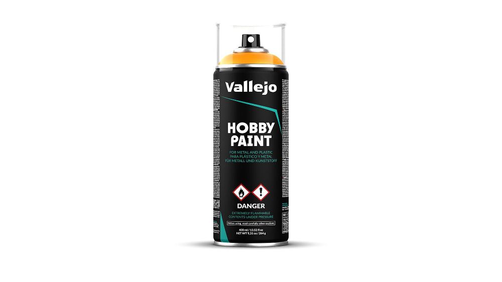 Vallejo 28018 Sonnengelb, Fantasie Farben, Sprühdose, 400 ml NEU