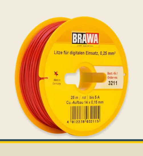 Brawa 3211 Litze für digitalen Einsatz 0,25 mm² rot Neu OVP