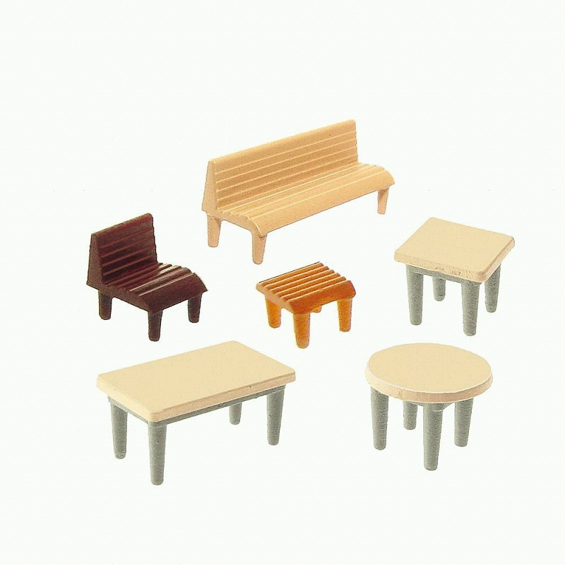 Faller 272440 7 Tische, 24 Stühle, 12 Bänke 1:160 Spur N Neu OVP
