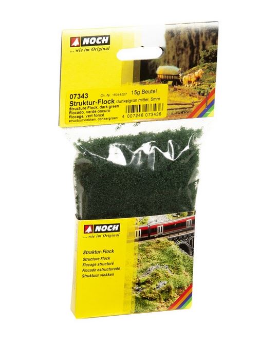 Noch 07343 Struktur-Flock - dunkelgrün, mittel, 5 mm, 15 g - Neu