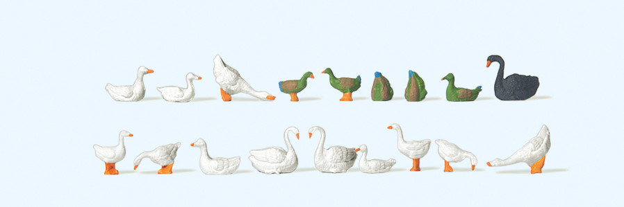 Preiser 14167 Enten Gänse Schwäne 1:87 Spur H0 Neu OVP Tiere