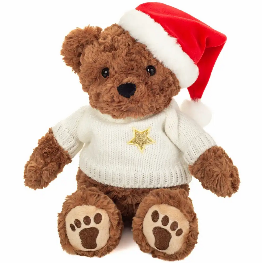 Teddy Hermann 946090 Weihnachtsteddy mit Pullover braun 30 cm Plüsch NEU