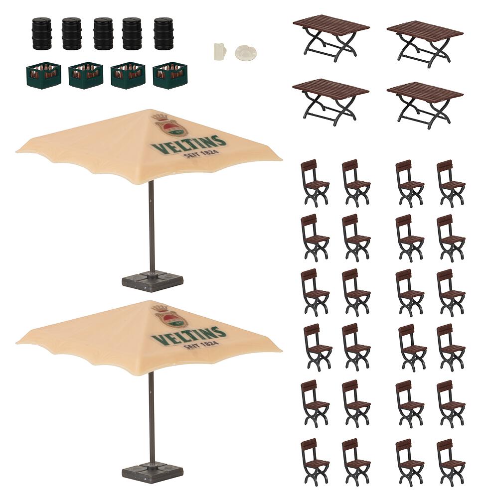 Faller 180437 Biergarten-Set Veltins 1:87 Spur H0 Neu OVP