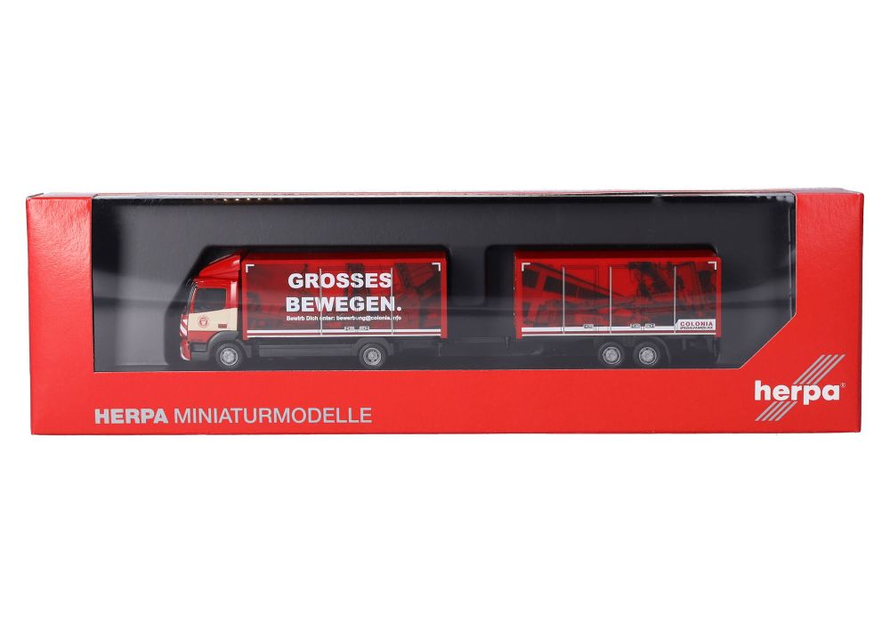 Herpa 319744 MB Atego 13 Koffer-Hängerzug "Colonia" 1:87 Spur H0