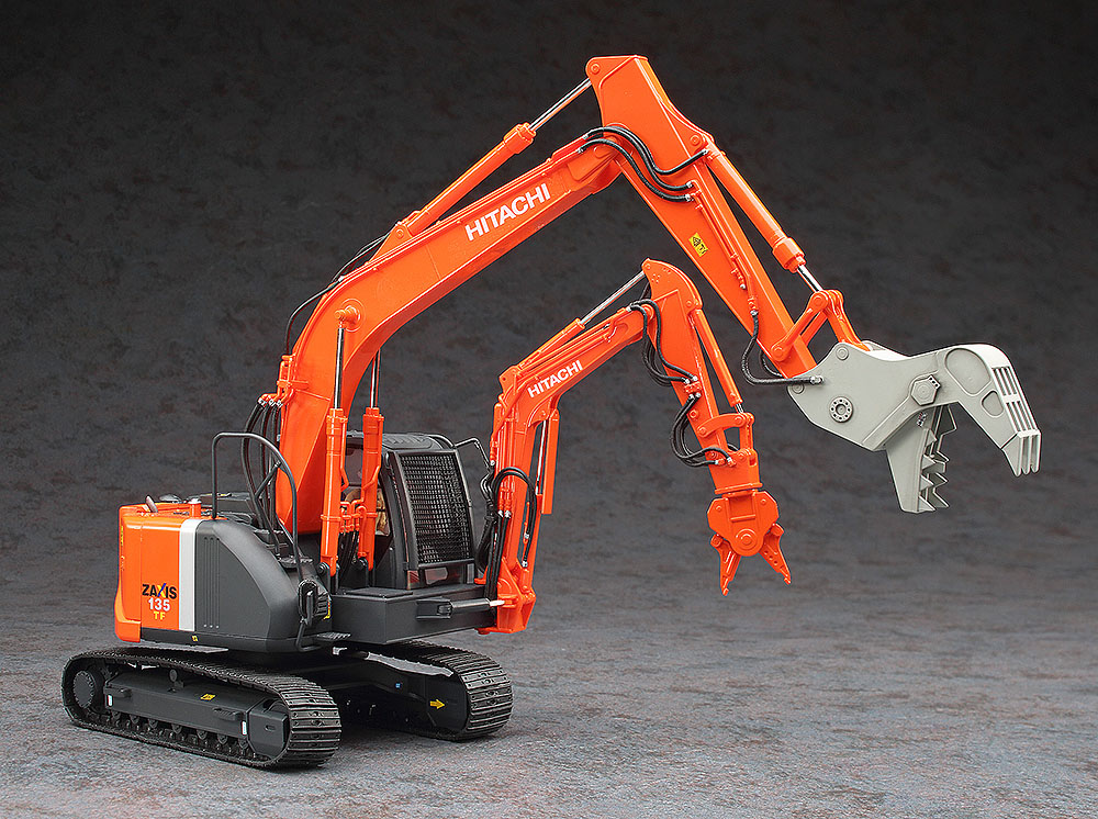 Hasegawa SP361 Hitachi Doppelarm-Bagger mit Brecher/Schneider 1:35
