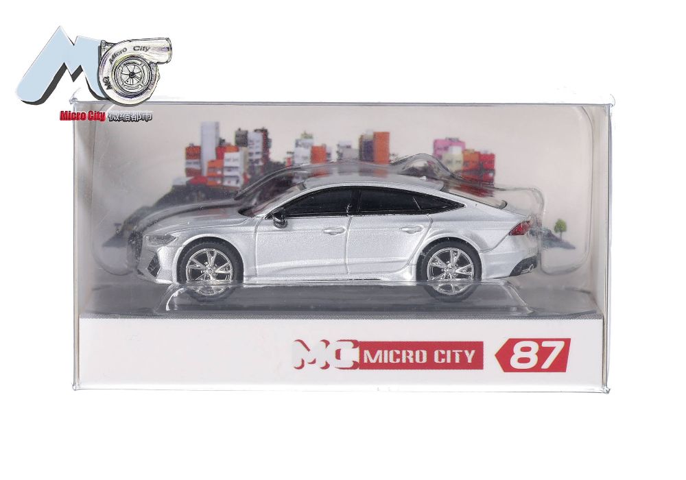 Herpa 87MC000083 MicroCity: Audi RS7 silber 1:87 Spur H0 Standmodell