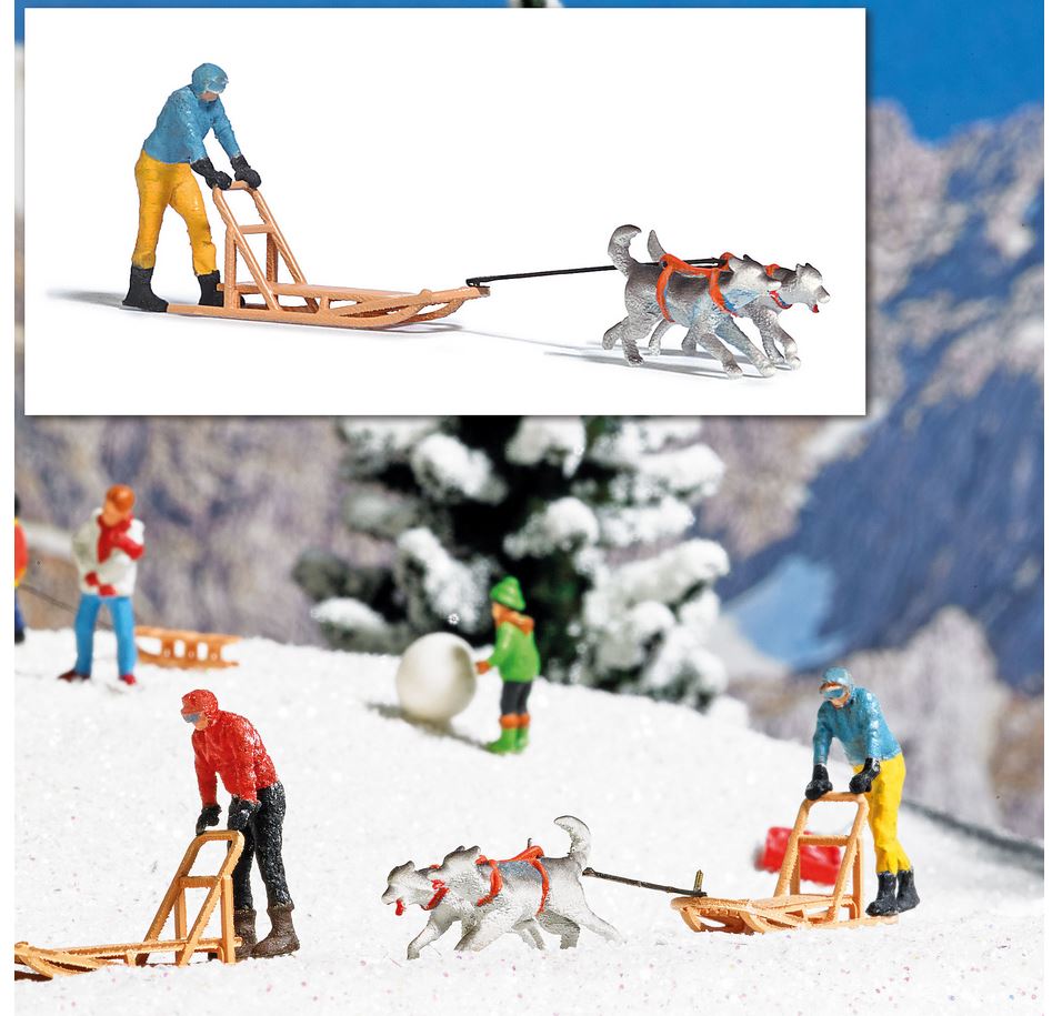 Busch 7817 Action Set: Hundeschlitten - Spur H0 - Neu - OVP