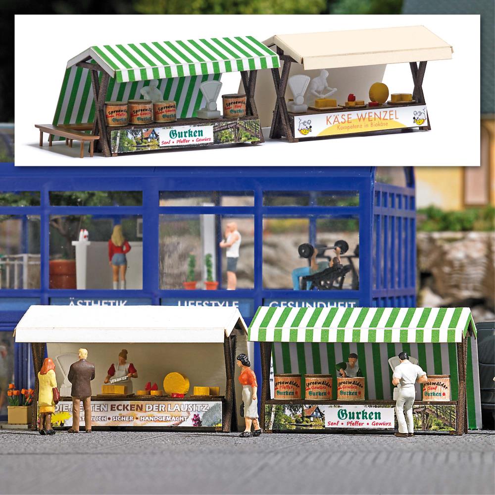Busch 1822 Marktstände Gurken Käse 1:87 Spur H0 Bausatz Neu