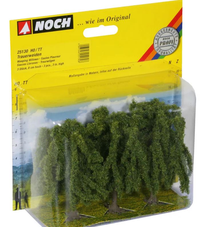 Noch 25130 Trauerweiden 3 Stück 8 cm hoch Spur H0/TT NEU OVP