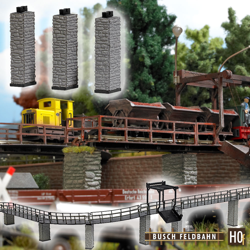 Busch 12388 3 Brückenpfeiler 1:87 Spur H0f Neu OVP