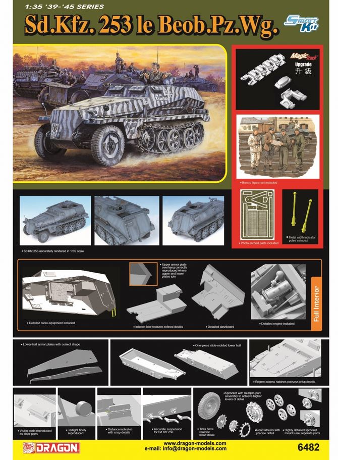 Dragon 6482 Sd.Kfz.253 le.Beob.Pz.Wg. Smart Kit 1:35 Bausatz Neu