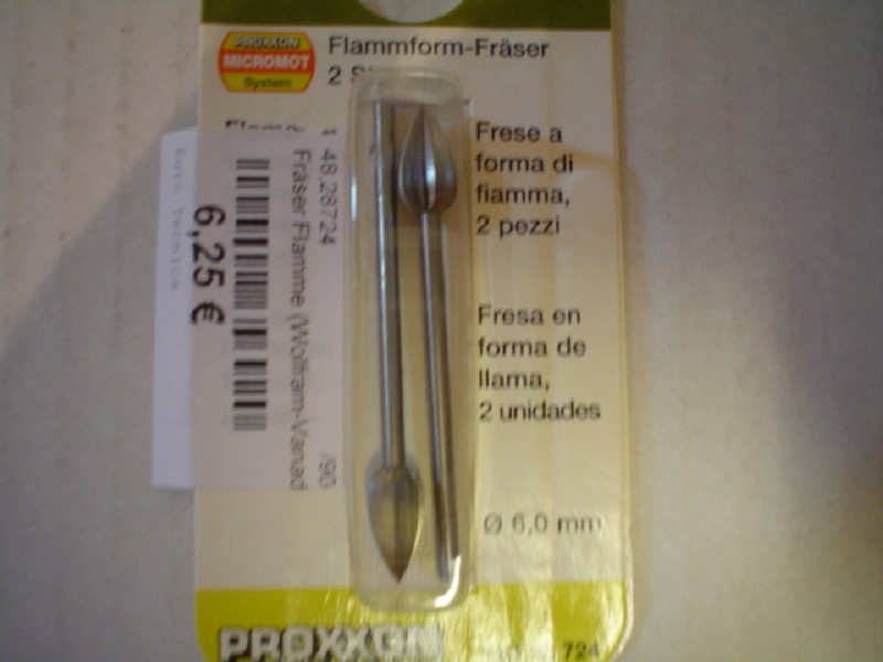 Proxxon 28724 Fräser Flamme Wolfram Vanadium Stahl