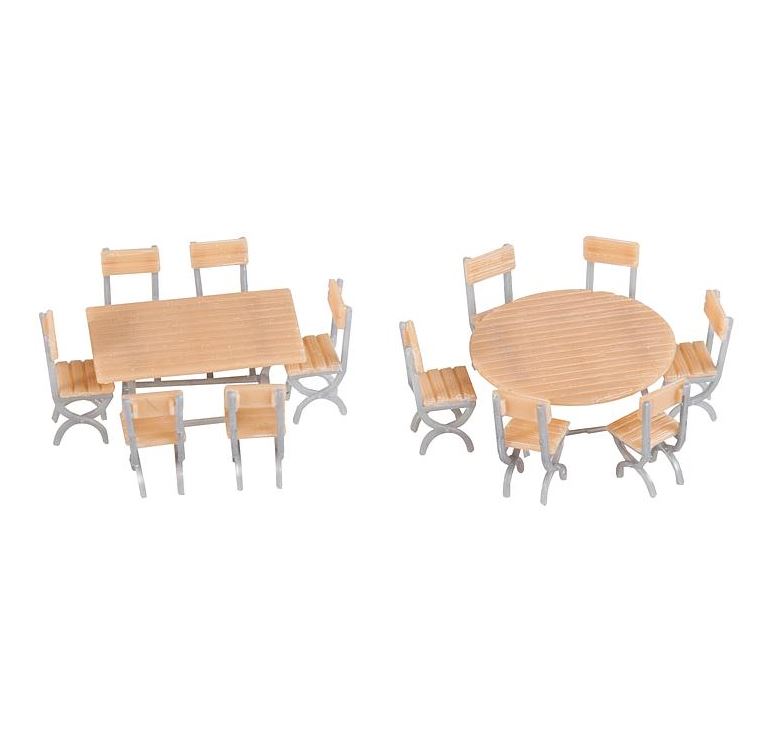 Faller 180957 2 Tische und 12 Stühle 1:87 Spur H0 Neu OVP