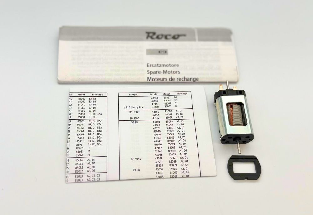 Roco 85009 Motor m. Anleitung o.Schwungm. 1:87 Spur H0 NEU