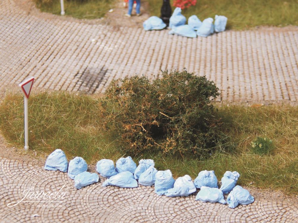 Juweela 28318 Müllsäcke blau - 1:87 - ~50 Stk. - Neu - OVP