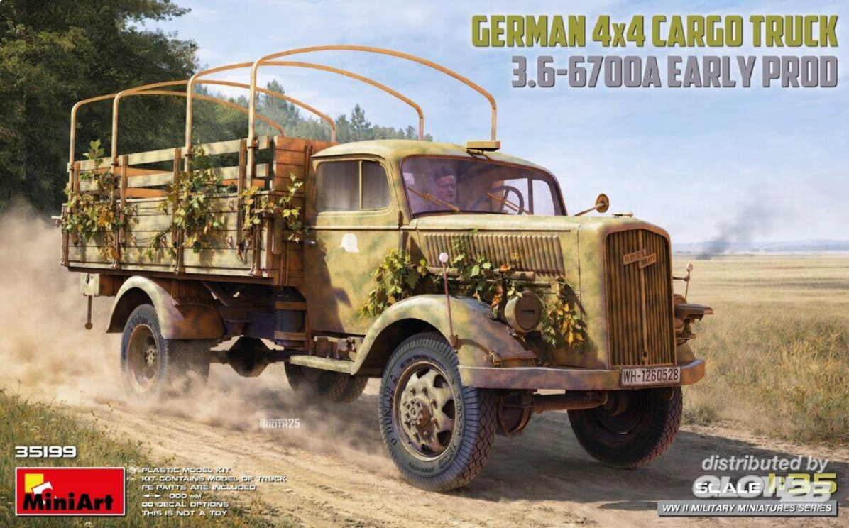 MiniArt 35199 German 3t 4x4 Cargo Truck 3.6-6700A Early Prod in 1:35