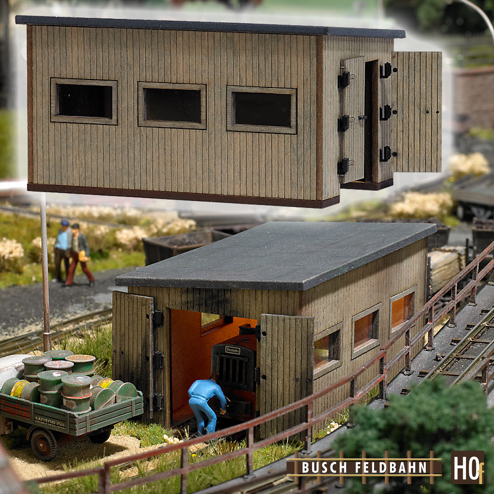 Busch 12380 Feldbahn Lokschuppen 1:87 Spur H0f Bausatz Neu OVP