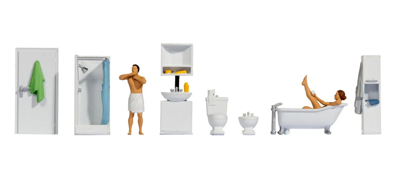 Noch 16289 Figuren-Themenwelt "Badezimmer" 1:87 Spur H0 NEU