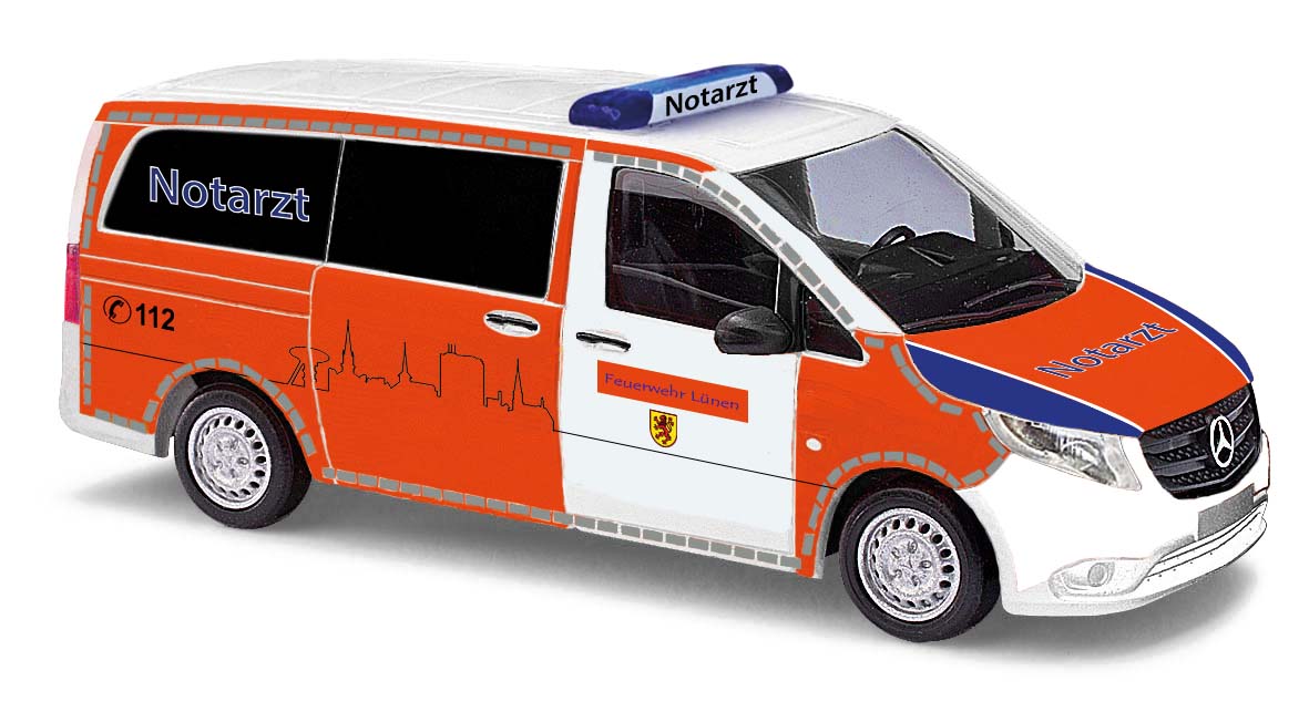 Busch 51102 Mercedes Vito Kasten FW Lünen NEF 1:87 Spur H0