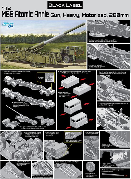Dragon 7484 M65 Atomic Annie Gun, Heavy Motorized 280mm 1:72