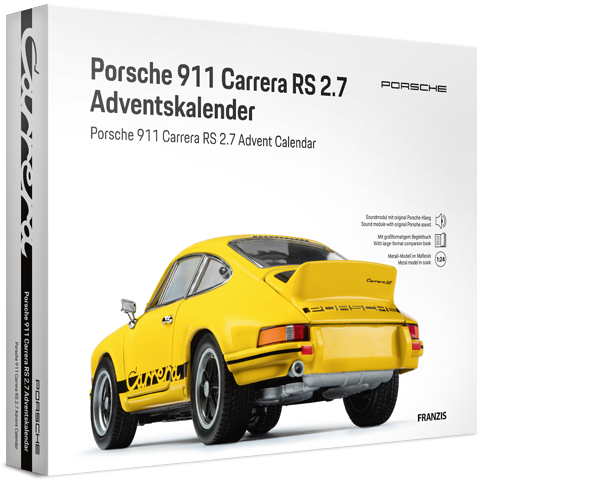 Franzis 67273 Porsche 911 Carrera RS 2.7 Hellgelb Adventskalender 1:24