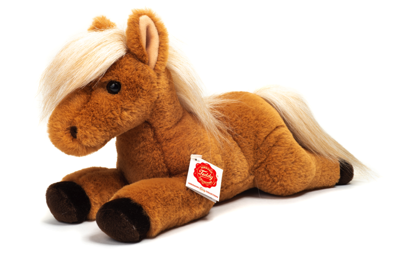 Teddy Hermann 902652 Pferd liegend braun 34 cm Stoff/Plüsch/Kuscheltier NEU