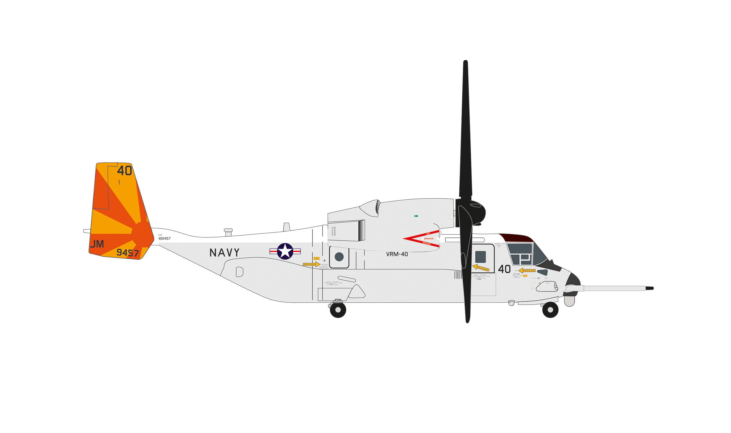 Herpa 573962 USN CMV-22 Mighty Bisons