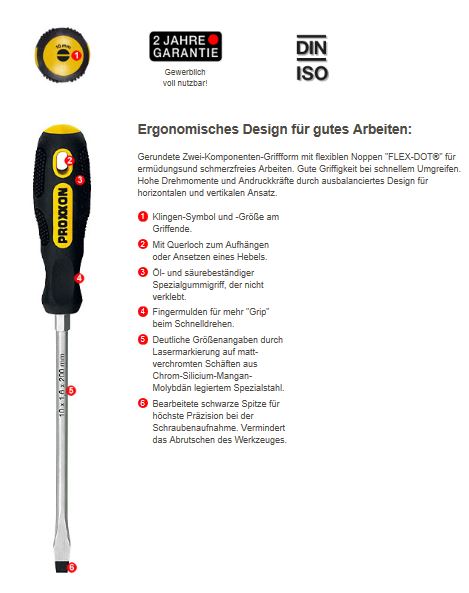 Proxxon 22014 FLEX-DOT-Schlitz-Schraubendreher 4,5mm breit