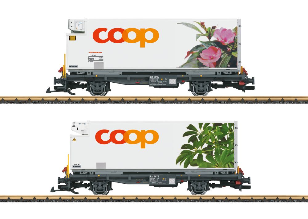 LGB 45885 RhB Containerwagen Set “coop®“ 1:22,5 Spur G NEU
