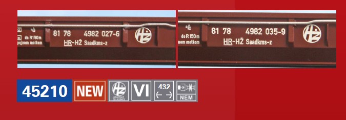 ACME 45210 Set 2-tlg RoLa HŽ Typ Saadkms-z 1:87 Spur H0 DC Neu