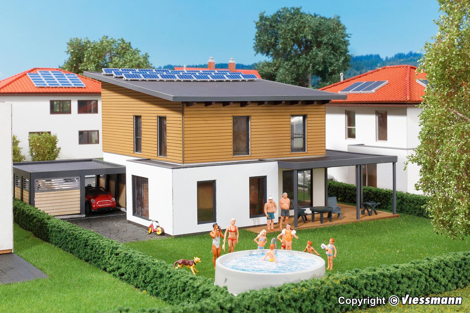 Kibri 38337 Kubushaus Saskia mit Carport Polyplate 1:87 Spur H0