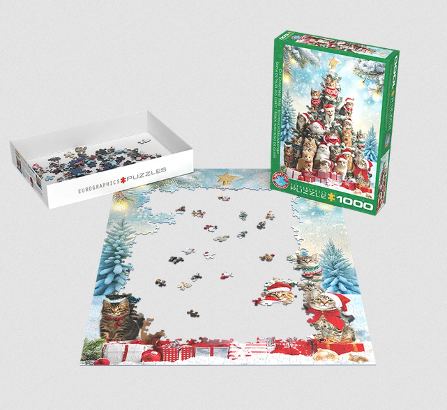EUROGRAPHICS 6000-6072 Katzen am Weihnachtsbaum 1000 Teile Puzzle NEU OVP