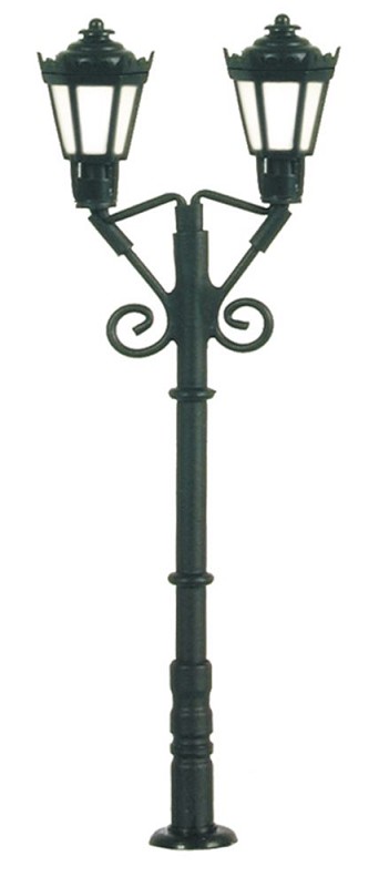 Viessmann 6973 TT Parklaterne zweiflammig, schwarz, LED warmweiß