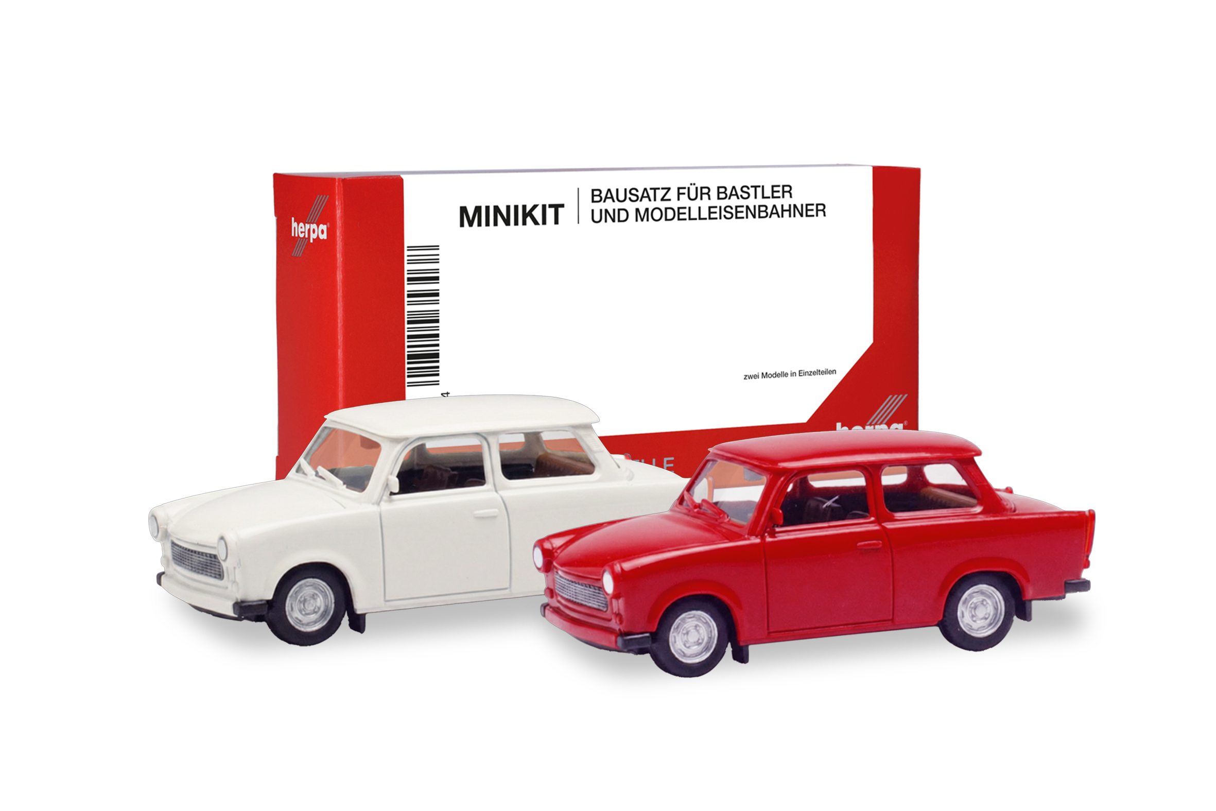 Herpa 013901-003 MiKi Trabant 601 Lim. weiß rot