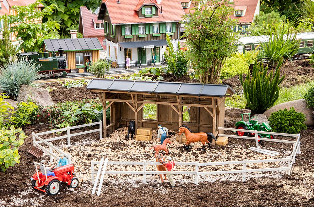 Pola 331146 Pferdeunterstand mit Koppelzaun 1:22,5 Spur G Neu