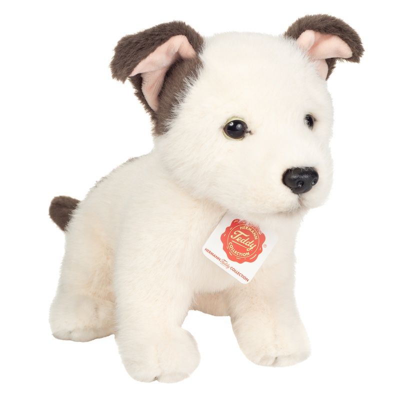 Teddy Hermann 919865 Hundewelpe Russell weiß/braun 25 cm Plüsch/Kuscheltier