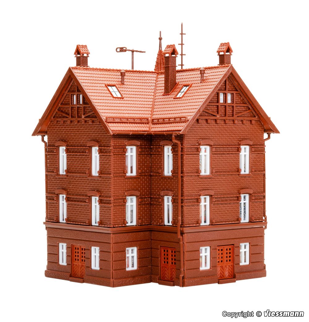 Vollmer 47636 Eisenbahner-Wohnhaus, Eckhaus 1:160 Spur N Bausatz