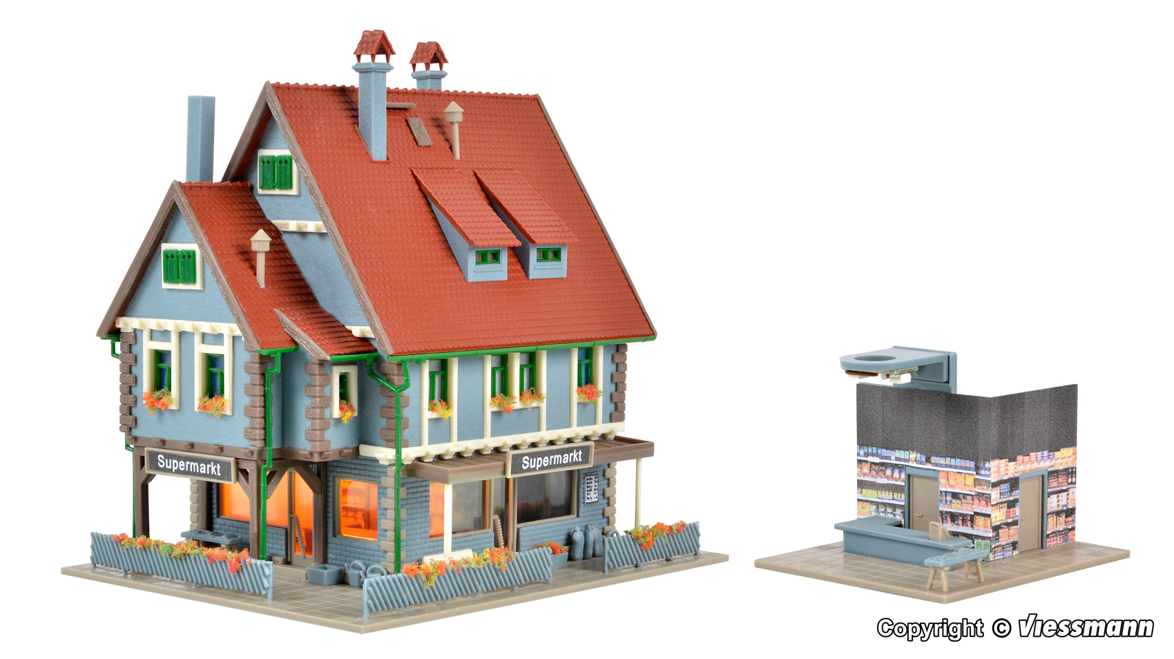 Vollmer 47660 Supermarkt mit Inneneinrichtung 1:160 Spur N Bausatz