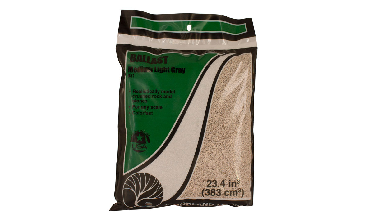 Woodland Scenics B81 Schotter hellgrau mittel 21.6 in3 (353 cm3) Neu OVP