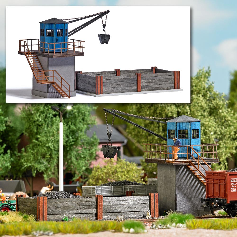 Busch 1970 Bekohlungskran mit Kohlebansen 1:87 Spur H0 Bausatz